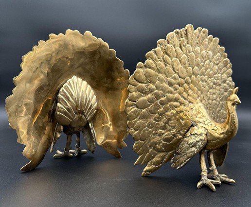 Vintage brass decorative items securely managed for estate sale profits